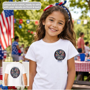 Adelaar met Amerikaanse vlag 250ste verjaardag voo T-shirt