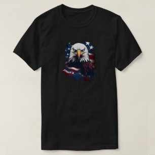 Adelaar met Amerikaanse vlag T-shirt