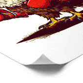 Adelaar met bokshandschoenen voor een koel en fel poster (Hoek)