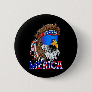 Adelaar Mullet Zonnebril Merica 4 juli VS Amerika Ronde Button 5,7 Cm