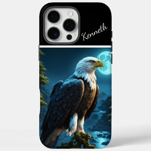Adelaar neergestreken op Branch Blue Moon Night Case-Mate iPhone Case (Achterkant)