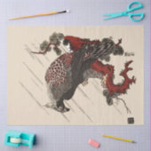 ADELAAR OP DE DENNENTAK IN DE REGEN Ukiyoe Tissuepapier (Craft)