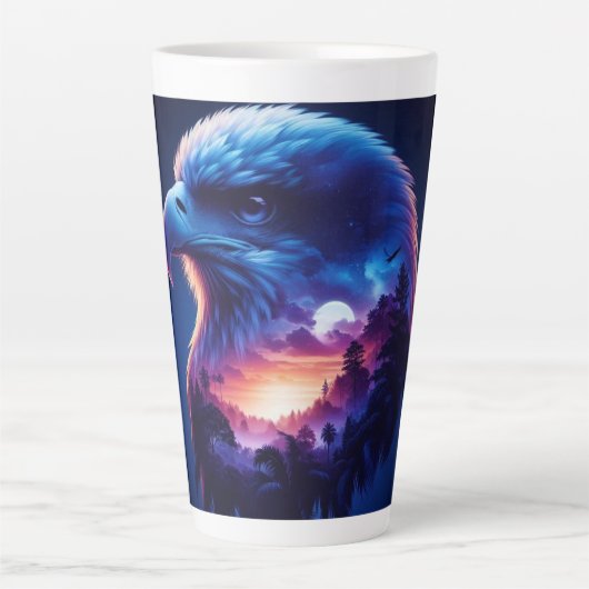 Adelaar overladen met mystiek zonsonderganglandsch latte mok (Voorkant)