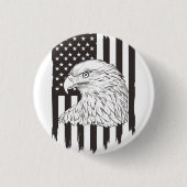 Adelaar stijgt met Amerikaanse vlag Ronde Button 3,2 Cm (Voorkant)
