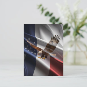 adelaar stijgt over strepen briefkaart