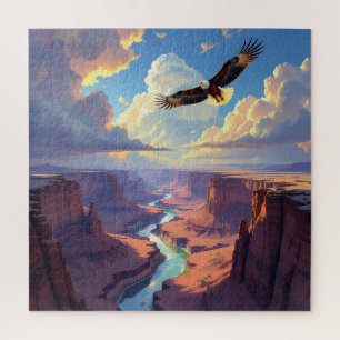 Adelaar vliegend over een canyon legpuzzel