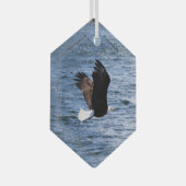 Adelaar vliegt over de oceaantop glas ornament (Voorkant Rechts)