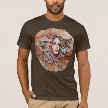 Adelaar - Vrouw - Wolf - waterverf art 1 - Fan Fun
