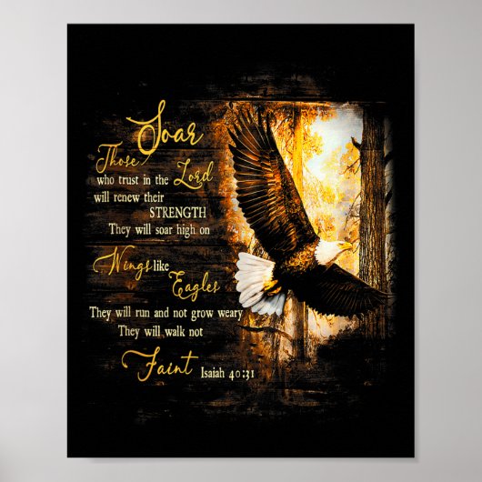 Adelaar Woud Zij Zullen Hoog Op Vleugels Vliegen J Poster (Voorkant)