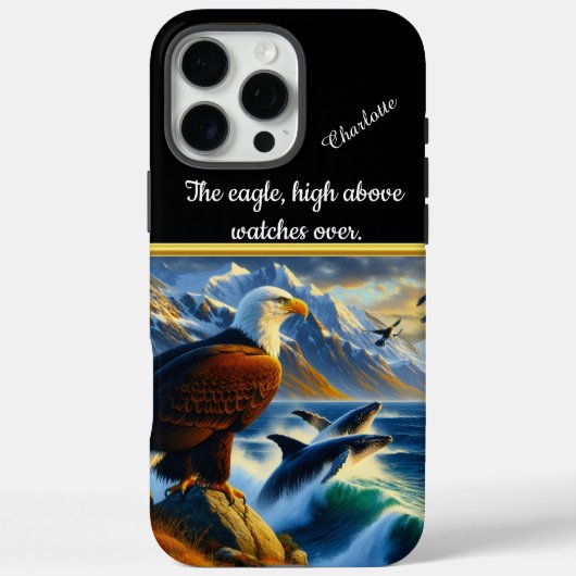 Adelaar ziet walvissen springen bij zonsondergang Case-Mate iPhone case (Achterkant)