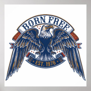 Adelaarembleem met Born Free-spandoek, Majestueuze Poster