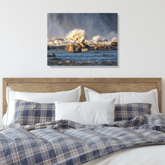 Adelaars en ruw water canvas afdruk (Insitu (Slaapkamer))