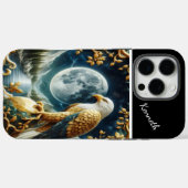 Adelaarsblik gefixeerd op de volle maan Case-Mate iPhone case (Achterkant (horizontaal))