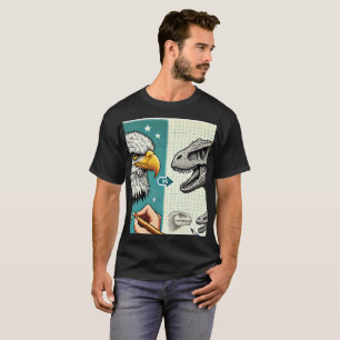 Adelaarskop en dinosauruskleurig T-shirt