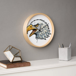 Adelaarskop ontworpen wandklok