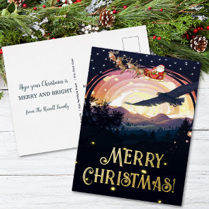 Adelaarswacht over de kerstman folie feestdagen briefkaart