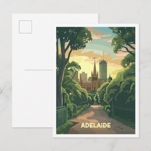 Adelaide Australia Art Vintage Travel Briefkaart (Voorkant / Achterkant)