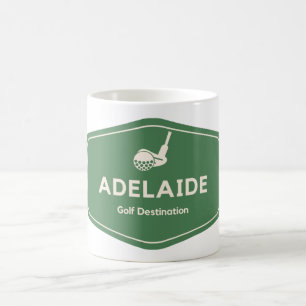 Adelaide Australia - Golf Course Destination Logo Koffiemok