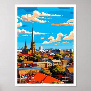 Adelaide Australia Kunstwerk Reizen Illustratie Poster