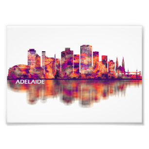 Adelaide Australia Skyline Foto Afdruk