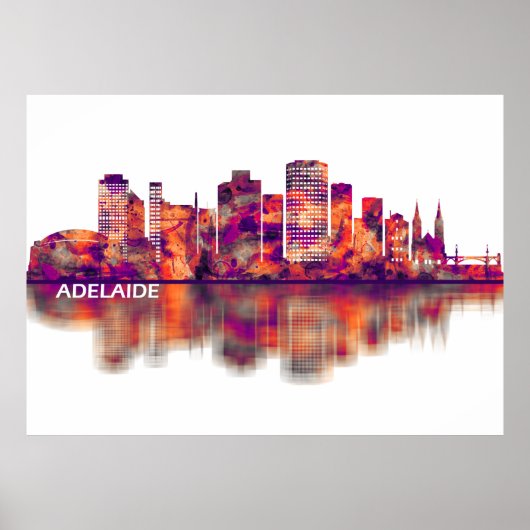 Adelaide Australia Skyline Poster (Voorkant)