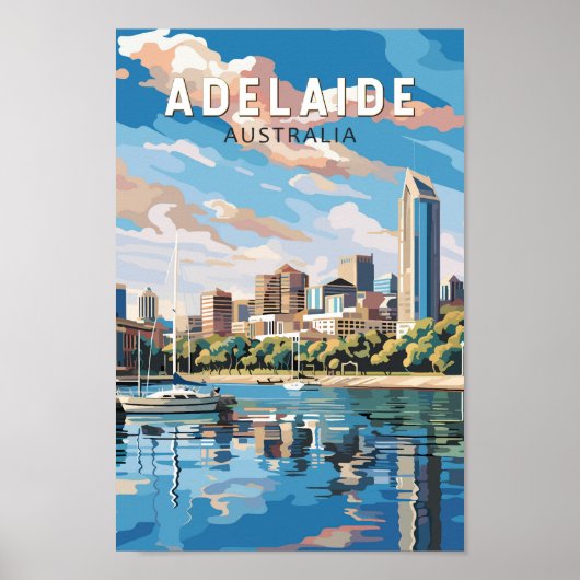Adelaide Australia Travel Art Vintage Poster (Voorkant)