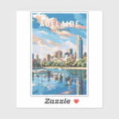 Adelaide Australia Travel Art Vintage Sticker (Vel)