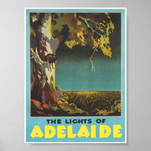 Adelaide Australia Vintage Travel Poster (Voorkant)