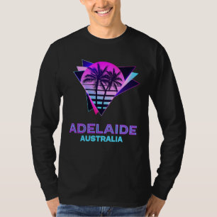 Adelaide Australië 80s Palmboom Retro Vintage Sou T-shirt