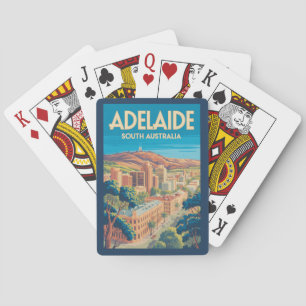 Adelaide Australië Illustratie Reis Kunst Vintage Pokerkaarten