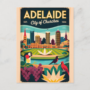 Adelaide Australië Retro Reisposter Kunst Briefkaart