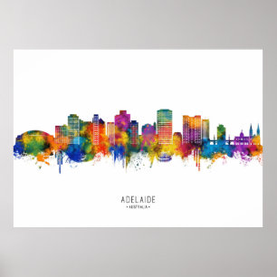 Adelaide Australië Skyline Poster