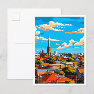 Adelaide Australië vintage reisillustratie Briefkaart