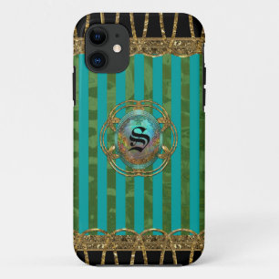 Adelaide Baroque Girly Stripe eLEGANCE Monogram iPhone 11 Hoesje