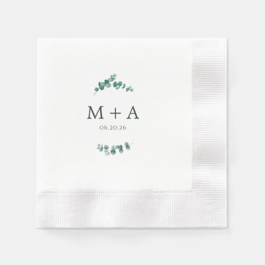 Adelaide Bruiloft Monogram Servet (Voorkant)