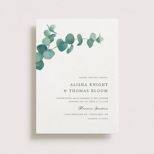 Adelaide Bruiloft Waterverf Eucalyptus Kaart