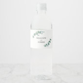 Adelaide Bruiloft Waterverf Eucalyptus Waterfles Etiket (Voorkant)