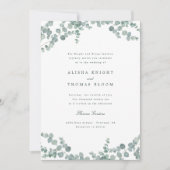 Adelaide Elegante Waterverf Eucalyptus Wedding Kaart (Voorkant)