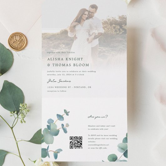 Adelaide Faire-part de mariage avec QR Code RSVP
