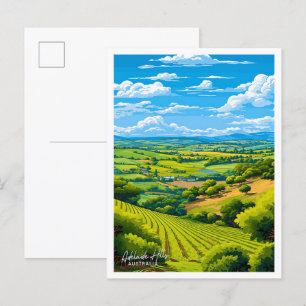 Adelaide Hills Australië reisillustratie Briefkaart