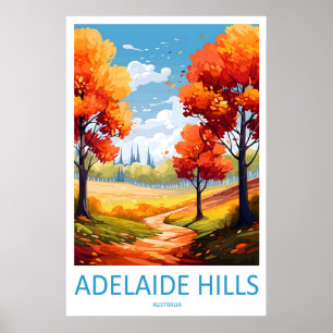 Adelaide Hills Vintage Reisposter Ski Nationaal Poster