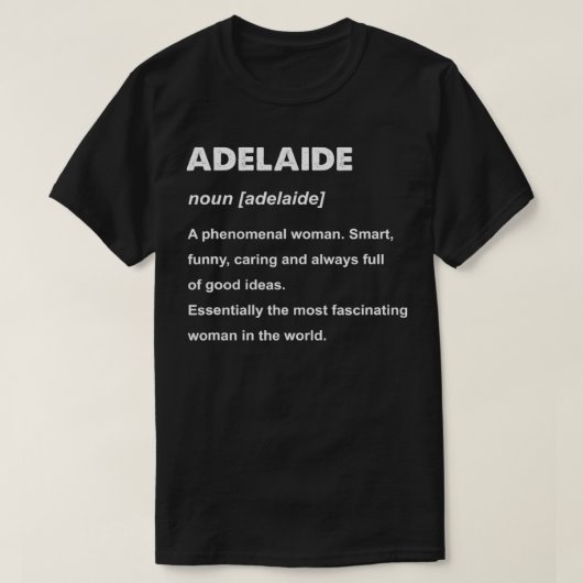 Adelaide Name T-shirt (Design voorkant)