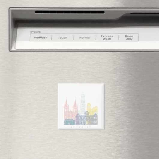 ADELAIDE SKYLINE POSTER PASTEL MAGNEET (Insitu (Vaatwasser))