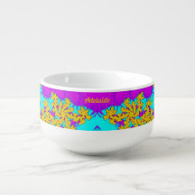 ADELAIDE ~ Wow! Paarse Gele Aqua Cute Soup Mug