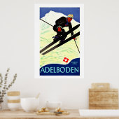 Adelboden, Schweiz, Ski Travel Poster (Cuisine)
