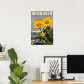 Adelboden, Suisse, Affiche de voyage de ski (Bureau à domicile)