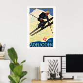 Adelboden Switzerland Vintage Ski Poster (Bureau à domicile)