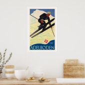 Adelboden Switzerland Vintage Ski Poster (Cuisine)