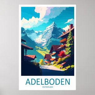 Adelboden Vintage Reisposter Ski Nationaal Park Poster
