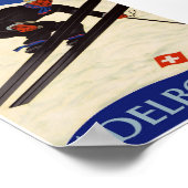 Adelboden Zwitserland Ski Poster (Hoek)